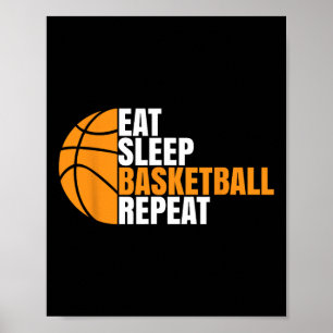 Bysketbyll Player Boy Eat Sleep Bysketbyll wiederh Poster