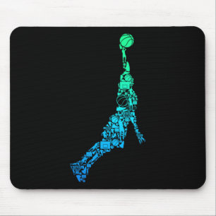 Bysketbyll Player Coach Dunking Kids Boys Men Mousepad