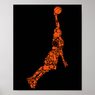 Bysketbyll Player Coach Kinder Jungen Männer 2 Poster