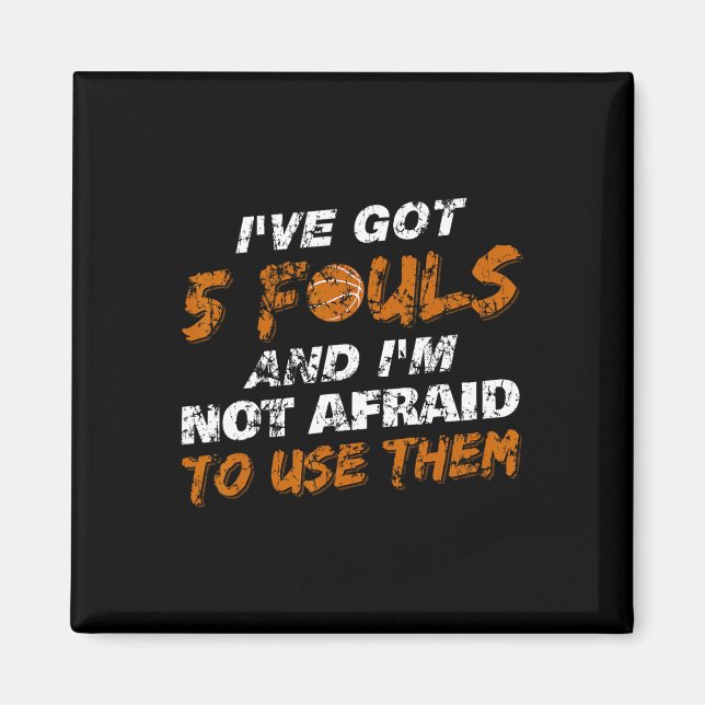 Bysketbyll Player Coach Team Fun Hoops 5 Fouls Dis Magnet (Vorne)