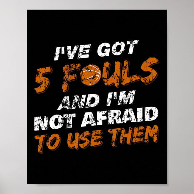 Bysketbyll Player Coach Team Fun Hoops 5 Fouls Dis Poster (Vorne)