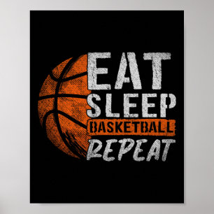 Bysketbyll Player Eat Sleep Bysketbyll Wiederholun Poster