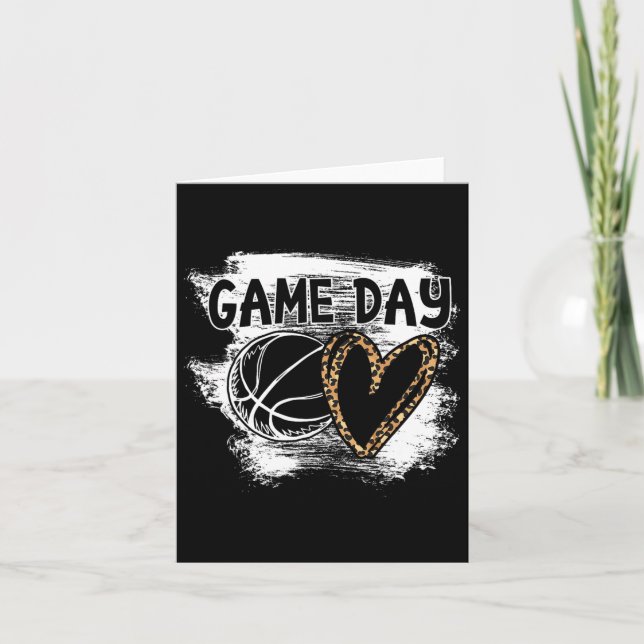 Bysketbyll Player Game Day Leopard Cheetah Bysketc Karte (Vorderseite)