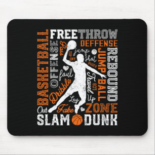 Bysketbyll Player Slam Dunk Typografie Word Art Vi Mousepad
