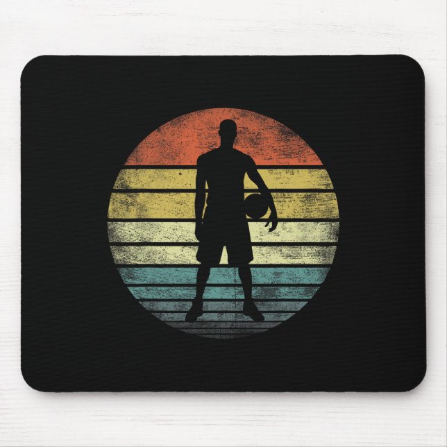 Bysketbyll Player spendet Spaß Retro Vintag Style  Mousepad (Vorne)