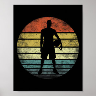 Bysketbyll Player spendet Spaß Retro Vintag Style  Poster