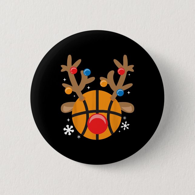 Bysketbyll Reindeer Fun Niedlich Boy Weihnachten Button (Vorderseite)