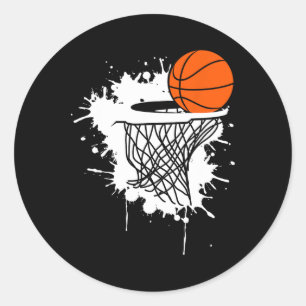 Bysketbyll S für Männer Slam Dunk Teens Kids Youth Runder Aufkleber