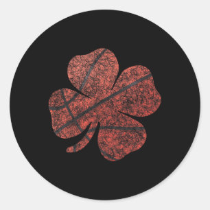 Bysketbyll St Patricks Day Boys Men Kleeblatt Runder Aufkleber