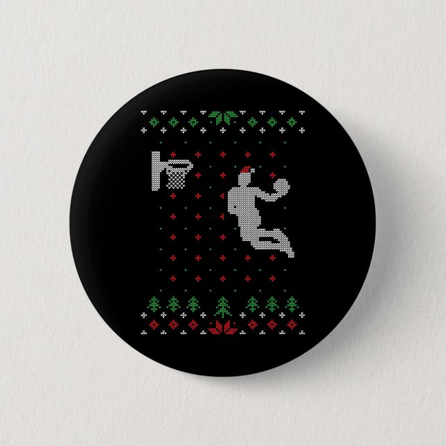 Bysketbyll Ugly Weihnachts Weihnachtsspass Santa D Button (Vorderseite)
