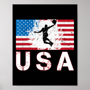 Bysketbyll Usa American Flag UB Bysketbyll Men Wom Poster