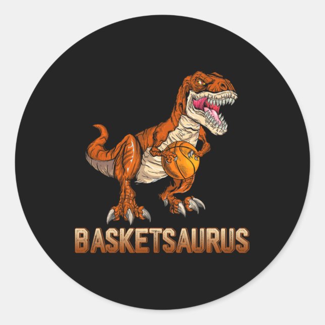 Bysketsaurus Dinosaur Byller T-rex Dino Playing by Runder Aufkleber (Vorderseite)