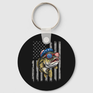 Byss Fish 4. Juli Amerikanische Us Flagge Patrioti Schlüsselanhänger