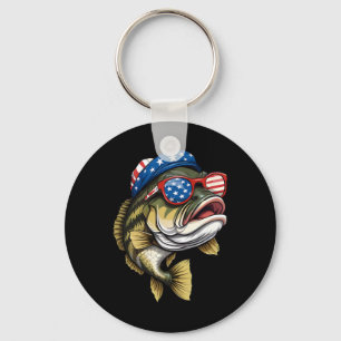 Byss Fish 4. Juli Amerikanische US-Flagge Patrioti Schlüsselanhänger