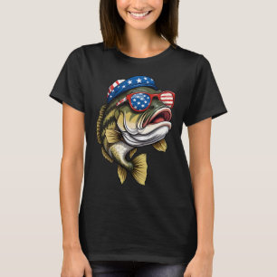 Byss Fish 4. Juli Amerikanische Us Flagge Patrioti T-Shirt