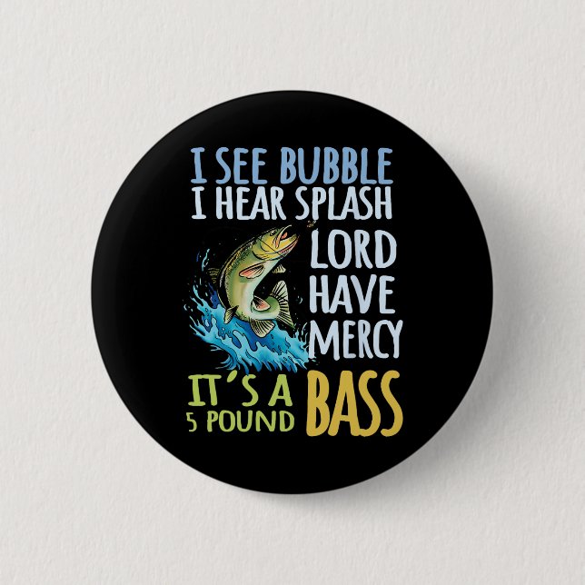 Byss Fishing Angling Sport Black Byss Fish  Button (Vorderseite)