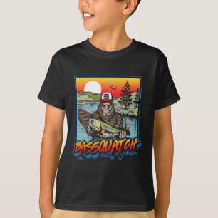 Byssquatch! Lustiger Byss-Angler Sasquatch Retro 8 T-Shirt