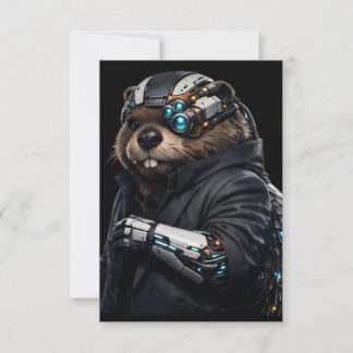 Byte Beaver Hochzeitskarte RSVP Karte