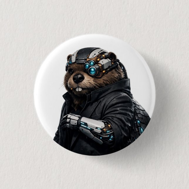 Byte-Biber-Anstecknadel Button (Vorderseite)