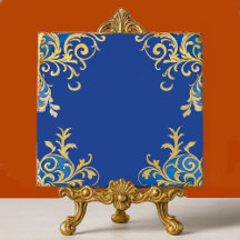 Byzantine Arabesque Blue Gold Filigree