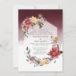 BYZANTINE Betrothal Crowning Wedding Floral Cross Einladung