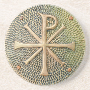 Byzantine cross symbol metal medallion history anc getränkeuntersetzer