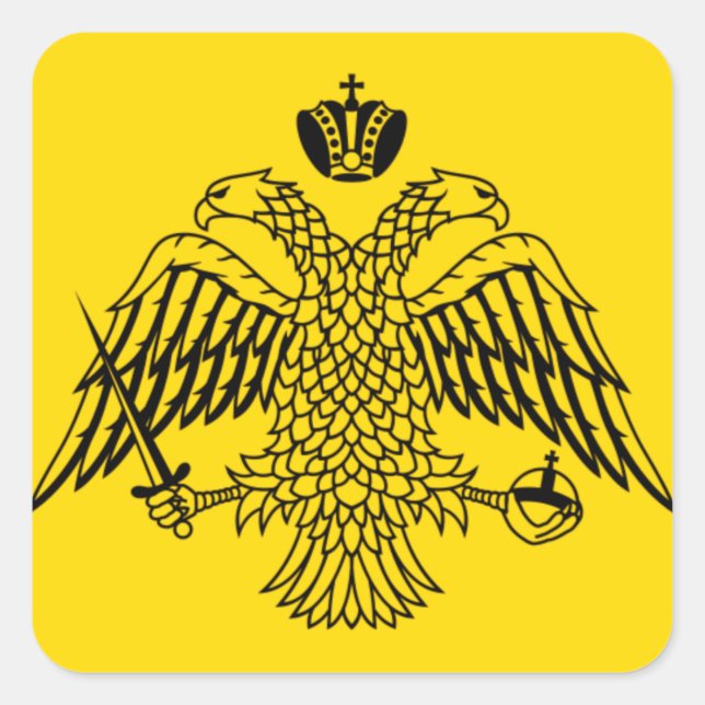 Byzantine Empire Flag Quadratischer Aufkleber (Vorderseite)