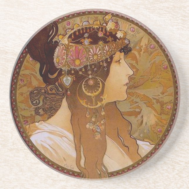 Byzantinisch Brünett, Mucha Untersetzer (Vorne)