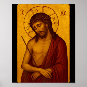 Byzantinisch-orthodoxe Ikone Jesu Christi des Poster