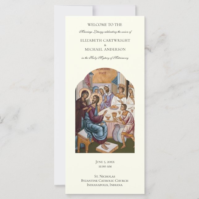 Byzantinisch-orthodoxe katholische Hochzeitsprogra (Vorderseite)