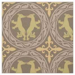 Byzantinische Bestien Ochre und Brown Stoff