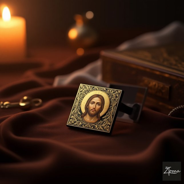 Byzantinische Christus-Ikone - Jesus Button (Von Creator hochgeladen)