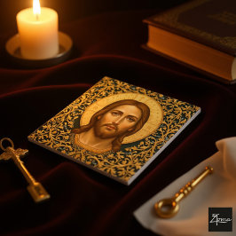 Byzantinische Christus-Ikone - Jesus Fliese
