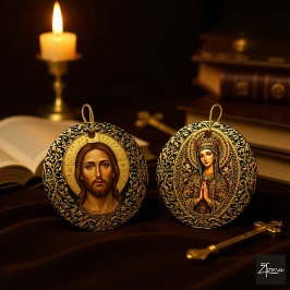 Byzantinische Christus-Ikone - Jesus Keramik Ornament