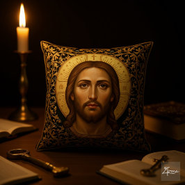 Byzantinische Christus-Ikone - Jesus Kissen