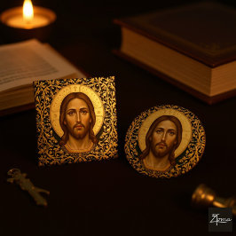 Byzantinische Christus-Ikone - Jesus Magnet