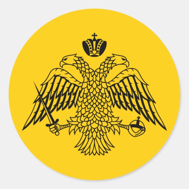byzantinische Flagge Runder Aufkleber (Vorderseite)