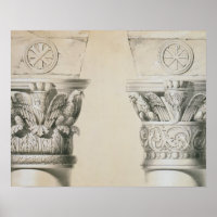 Byzantinische Hauptstädte aus Säulen im Schiff