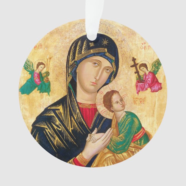 Byzantinische Jungfrau Mary and Child Icon Weihnac Ornament (Vorderseite)