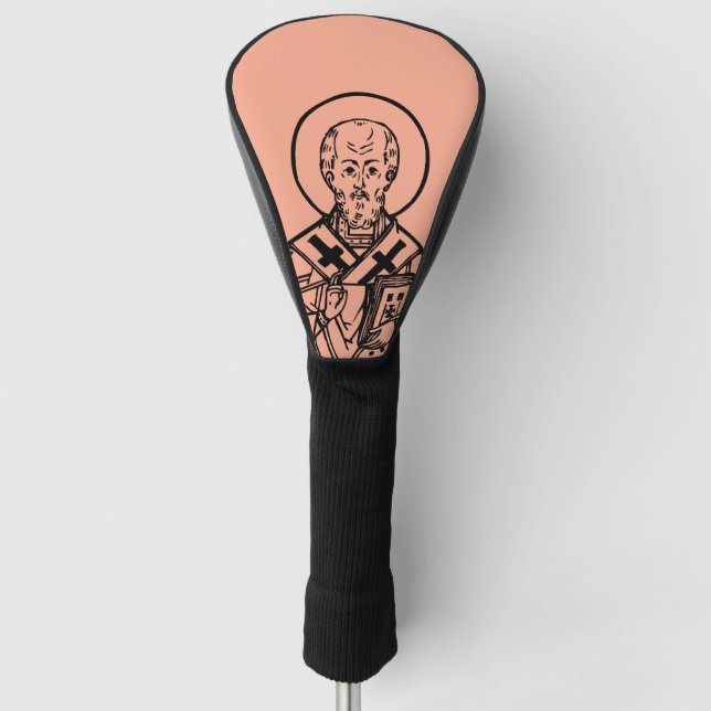 Byzantinische orthodoxe Ikone des Hl. Nikolaus von Golf Headcover (Vorderseite)