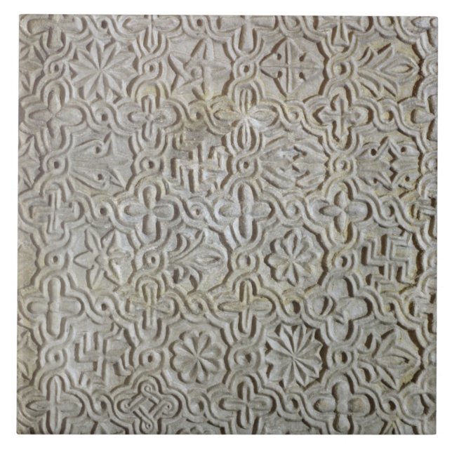 Byzantinische Platte mit kreuzförmiger Dekoration, Fliese (Vorderseite)