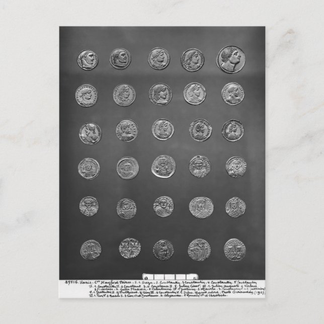 Byzantinische und römische Münzen, 04-10 Jahrhunde Postkarte (Vorderseite)