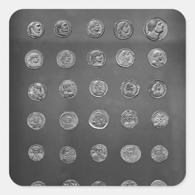 Byzantinische und römische Münzen, 04-10 Jahrhunde Quadratischer Aufkleber (Vorderseite)