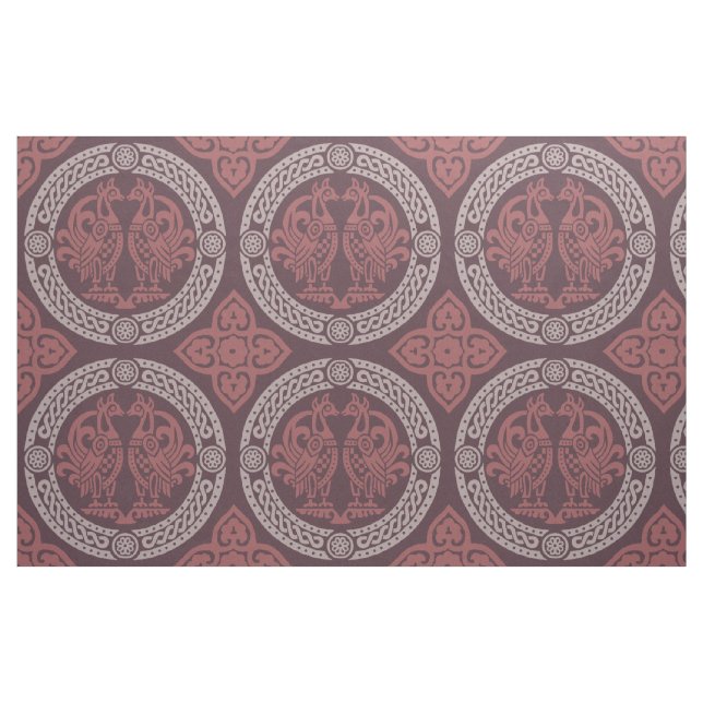 Byzantinische Vögel, Cranberry Red Stoff (Fat Quarter (45,7 x 55,9 cm))