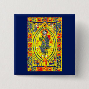 Byzantinische Volkskunst Jesus Button