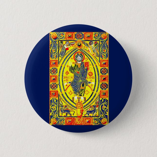 Byzantinische Volkskunst Jesus Button (Vorderseite)