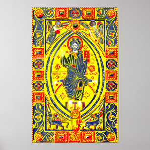 Byzantinische Volkskunst Jesus Poster