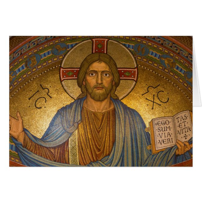 Byzantinischer Christus Jesus Grußkarte (Vorderseite (Horizontal))