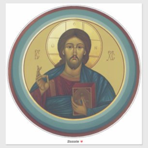 Byzantinisches Christus Pantokrator Rundmosaik Kun Aufkleber