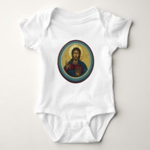 Byzantinisches Christus Pantokrator Rundmosaik Kun Baby Strampler
